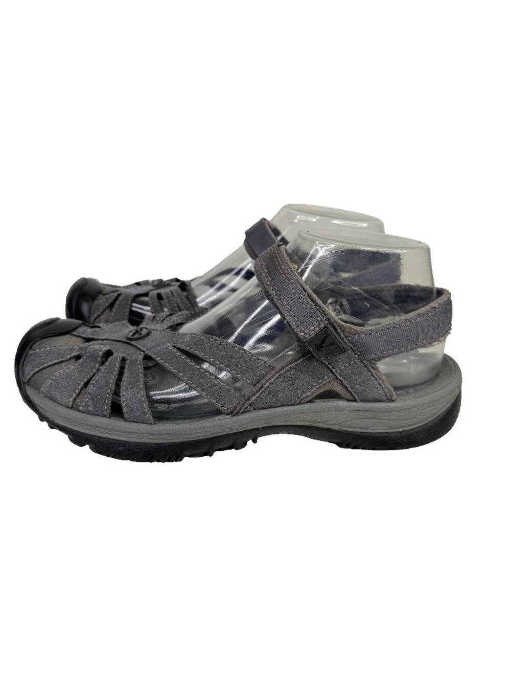 Keen Rose Sandals Shoes Womens 9 Gray Leather Adjustable Strap Bump Toe 1016733